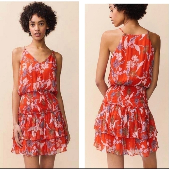 Anthropologie Dolan Portia Smocked Waist Mini Dress Xxl Nwt - Picture 1 of 8